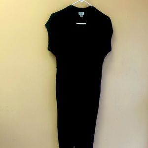 Medium length black dress